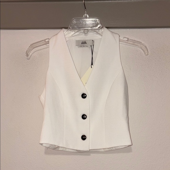 Love, Bonito Merlin Tweed Crop Vest in White SZ XS US 2 NWT - Picture 4 of 7